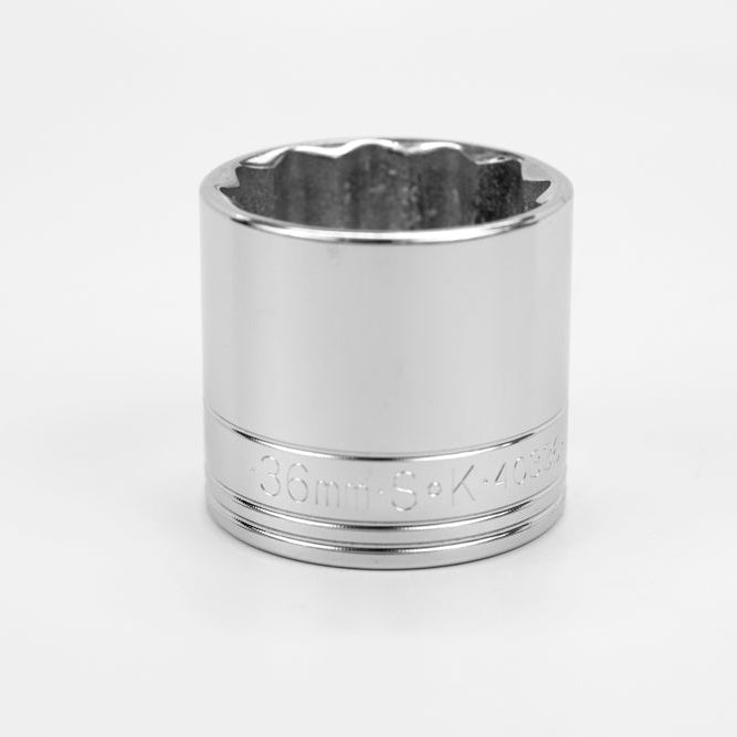 1/2" Drive 12 Point Metric Standard Chrome Socket (30mm - 36mm)