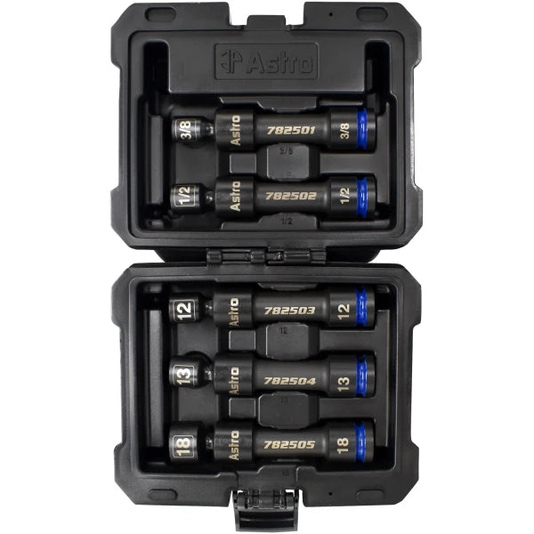 Astro Pneumatic - 1/2" Drive 12-Point Pinless Heavy-Duty Driveline Impact Socket Set