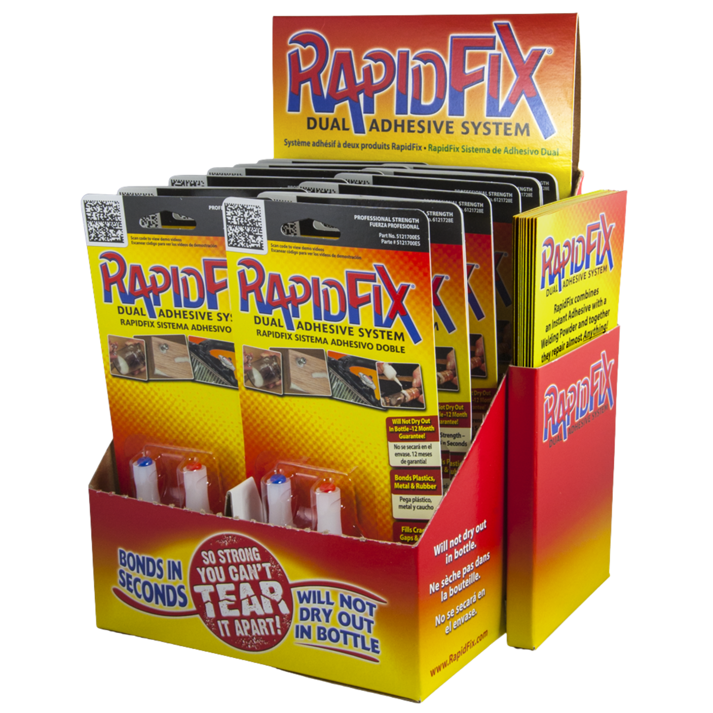 RapidFix - Counter Display - 5 ml Dual Adhesive Universal (Single Pack, 12 Pack, Case of 6 / 12-Packs)