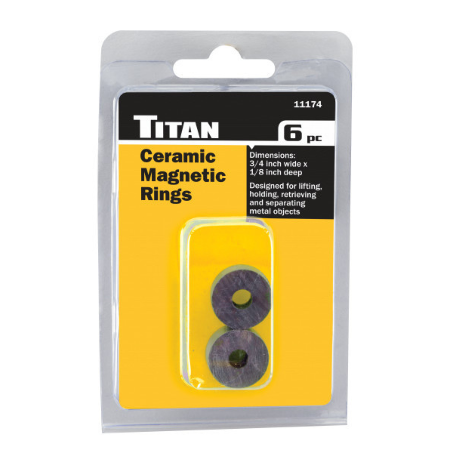 6 pc. 3/4 in. Ceramic Magnetic Discs (11174)