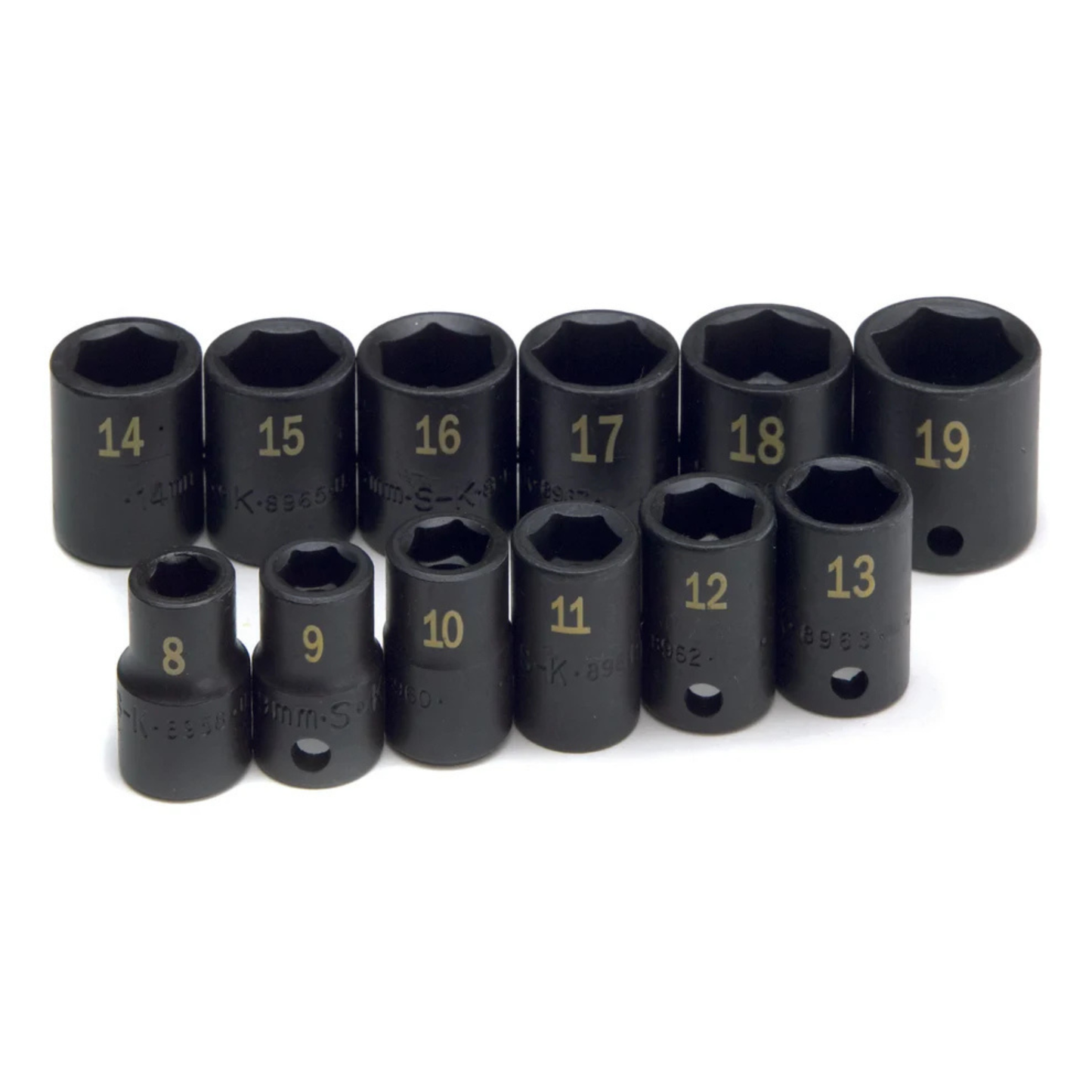 12 Piece 3/8" Drive 6 Point Metric Standard Impact Socket Set