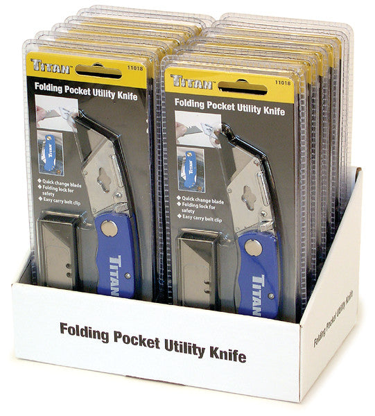 Folding Utility Knife - Blue (11018)