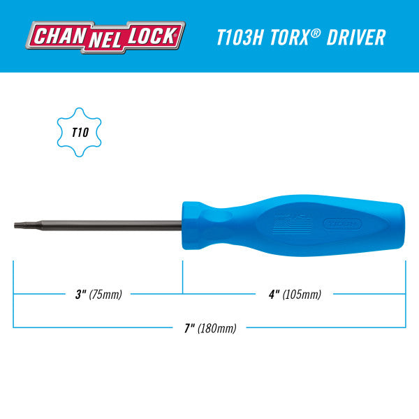 Channellock TORX T10 X 3-inch Professional Screwdriver