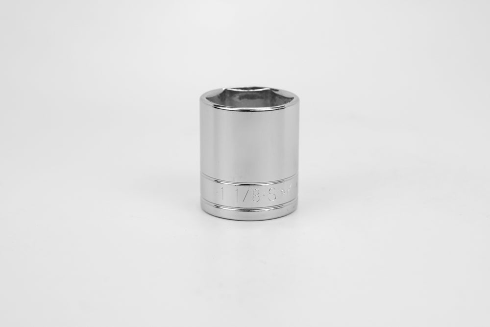 1/2" Drive 6 Point Fractional Standard Chrome Socket (5/8" - 1-3/16")