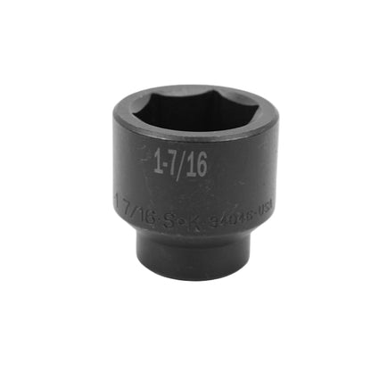 1/2" Drive 6 Point Standard Fractional Impact Socket (1-3/16" - 1-1/2)