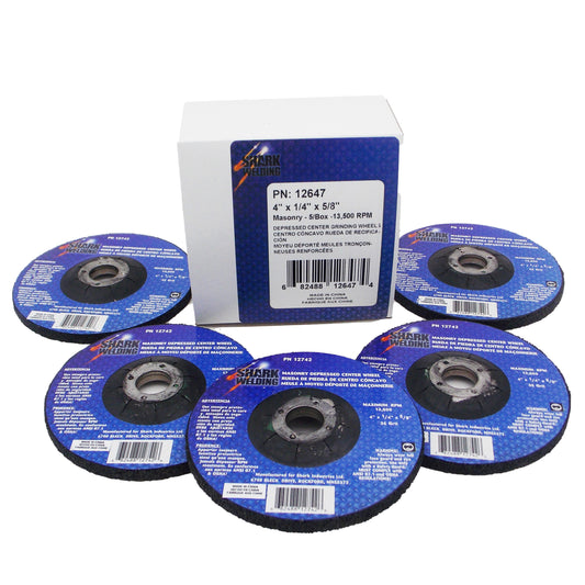 5 PK Masonry Depressed Center Grinding Wheel – 4″x1/4″x5/8″, A24R Grit
