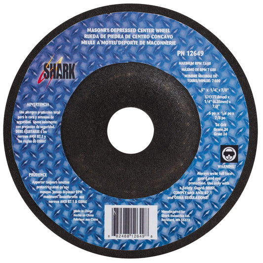 25PK - Depressed Center Type 27 Silicon Carbide Grinding Wheels- Hubless. 5″ x 1/4″x 7/8″ – 24 Grit