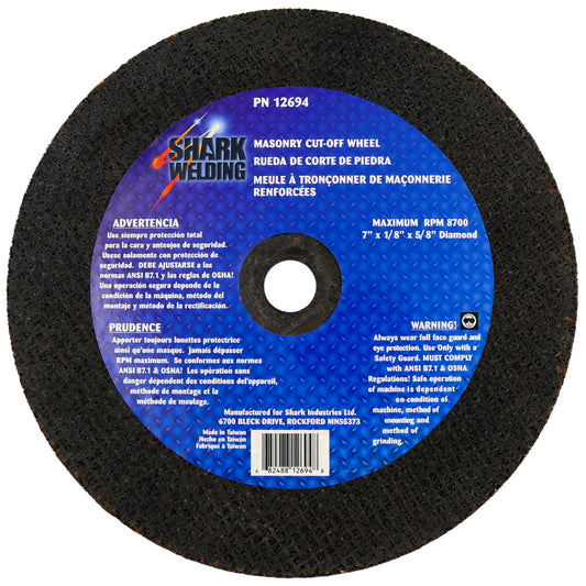 Cut-Off Wheel – Silicon Carbide (for Aluminum Cutting) – 7″ x 1/8″ x 5/8″ Diamond Shaped – 24 Grit
