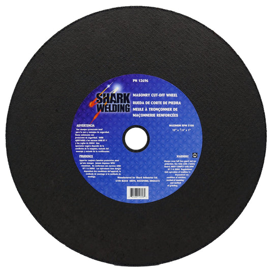 Cut-Off Wheel – Silicon Carbide – Double/Masonry Reinforced – 12″ x 1/8″ x 1″ – 36 Grit