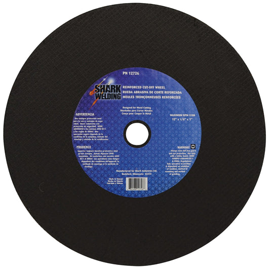 Cut-Off Wheel – Aluminum Oxide – Double Reinforced – 12″ x 1/8″ x 1″ – 36 Grit