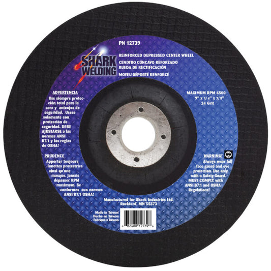 9″ Type 27 Aluminum Oxide Grinding Wheel – 1/4″ x 7/8, 24 Grit