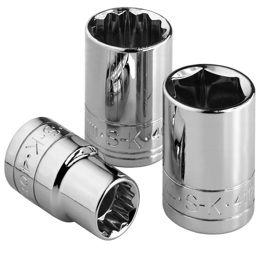 1/2" Drive 12 Point Fractional Standard Chrome Socket (19/32" - 1-1/2")