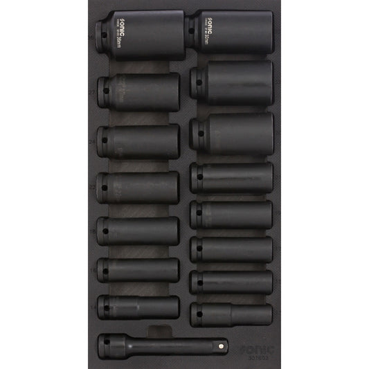 Metric Impact Deep Socket Set 1/2", 16-PCS - SMALL SFS