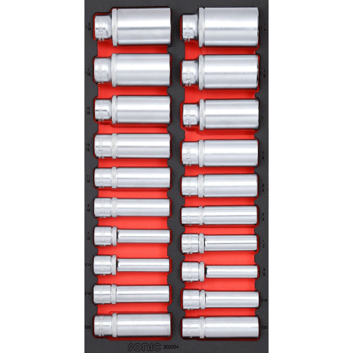 SAE Deep Socket Set 1/2", 20-PCS - SMALL SFS