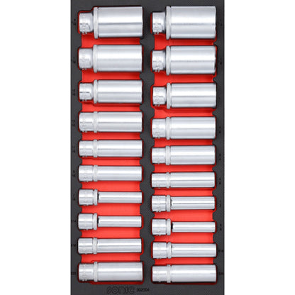 SAE Deep Socket Set 1/2", 20-PCS - SMALL SFS