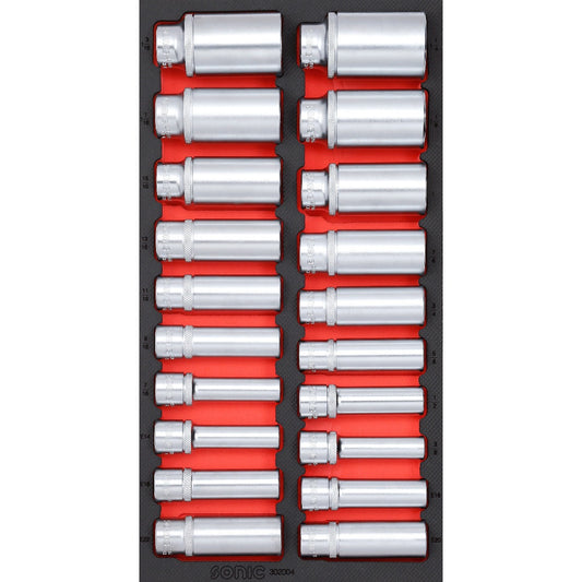 SAE Deep Socket Set 1/2", 20-PCS - SMALL SFS