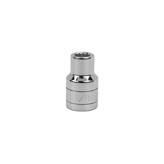 1/2" Drive 12 Point Fractional Standard Chrome Socket (3/8" - 9/16")