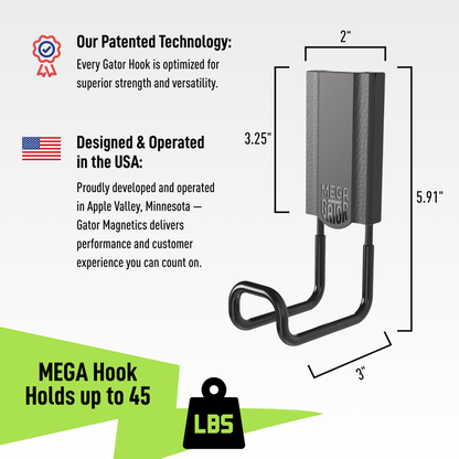 3" MEGA Closed Magnetic Hook - Holds up to 45 lbs