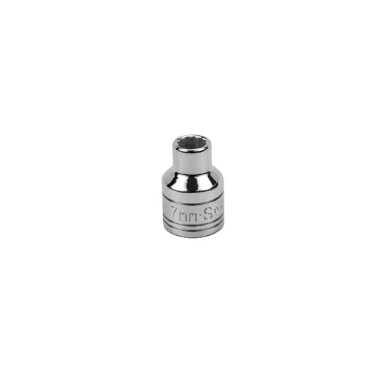 7 mm 3/8" Drive 12 Point Metric Standard Chrome Socket