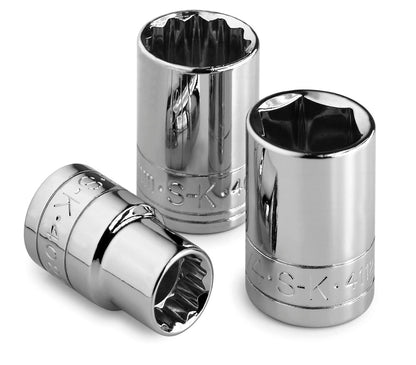 1/2" Drive 6 Point Fractional Standard Chrome Socket (3/8" - 9/16")