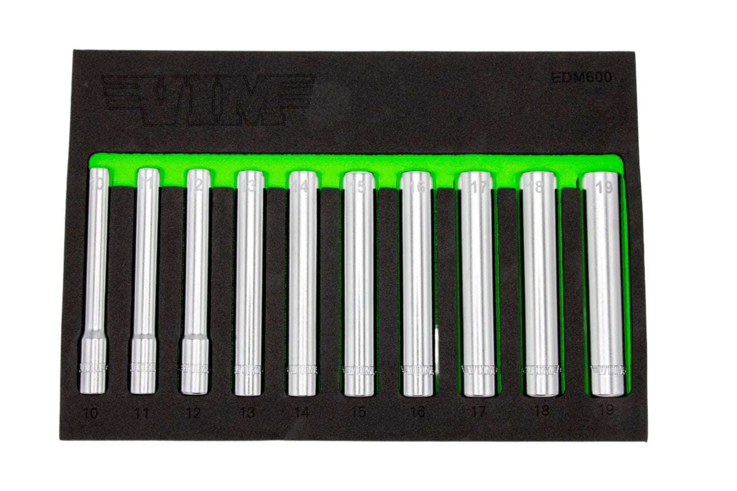 10 PC 3/8'' DR. EXTRA DEEP 6PT SOCKET SET (10 - 19MM)