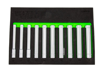 10 PC 3/8'' DR. EXTRA DEEP 6PT SOCKET SET (10 - 19MM)