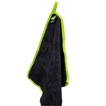 16'' X 16'' MAGNETIC MICROFIBER RAG - BLACK & GREEN
