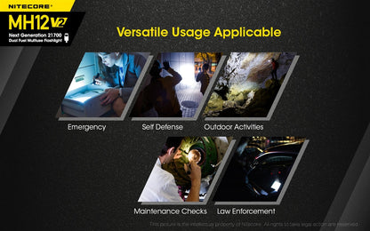 Nitecore MH12 v2 1200 Lumen USB-C Rechargeable Flashlight