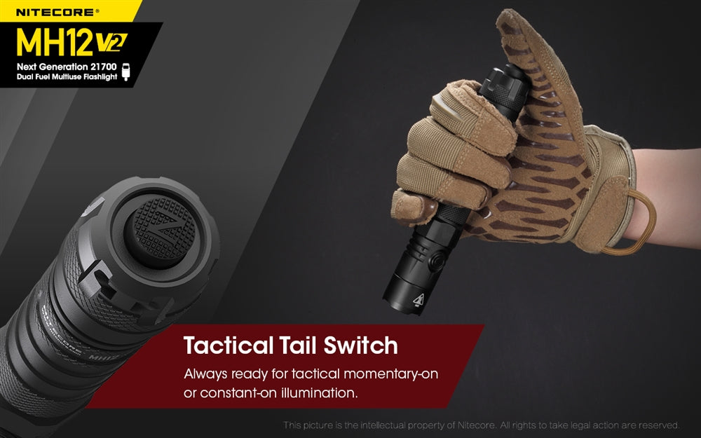 Nitecore MH12 v2 1200 Lumen USB-C Rechargeable Flashlight