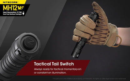 Nitecore MH12 v2 1200 Lumen USB-C Rechargeable Flashlight