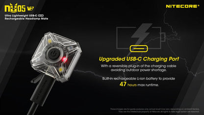 NU05 v2 USB-C Rechargeable Red White Safety Light