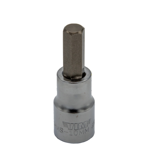 Hex Bit, Satin Chrome 1/2” sq. dr. Bit Holder (10mm-22mm)