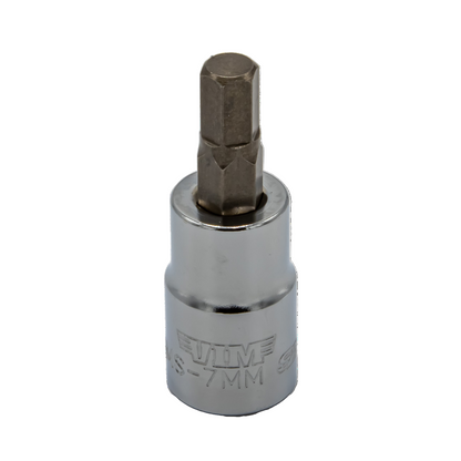 Hex Bit, Satin Chrome 3/8” sq. dr. Bit Holder (3mm-9mm)