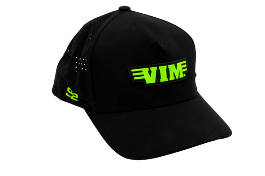 VIM HAT - PVC PATCH GREEN LOGO - BLACK