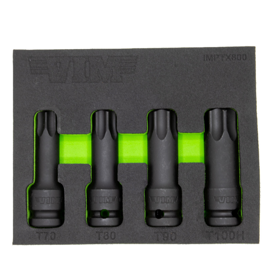 1/2″ Drive Impact TORX® Drivers, T70,T80,T90,T100, One Piece Drivers, 3″ Long