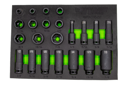 22 Piece 3/8″ Drive SAE Impact Socket Set