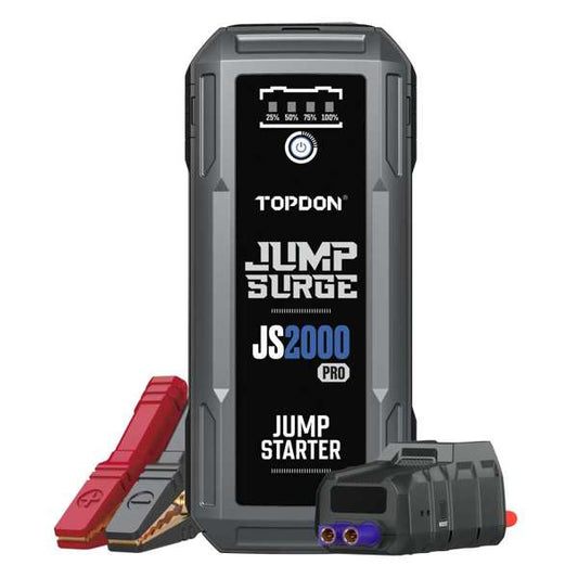 TOPDON 2500 Peak Amp Battery Jump Starter, Power Bank, & Flashlight
