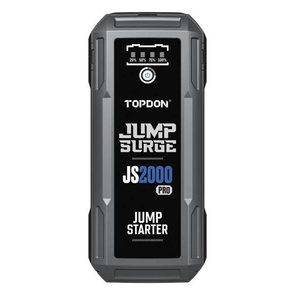 TOPDON 2500 Peak Amp Battery Jump Starter, Power Bank, & Flashlight