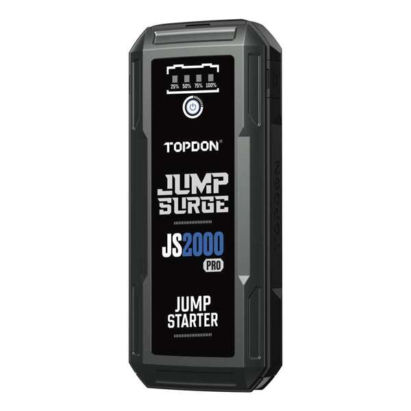 TOPDON 2500 Peak Amp Battery Jump Starter, Power Bank, & Flashlight