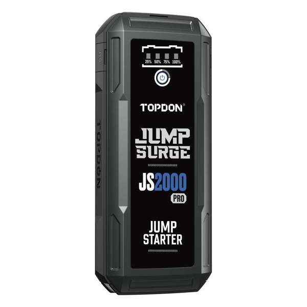 TOPDON 2500 Peak Amp Battery Jump Starter, Power Bank, & Flashlight