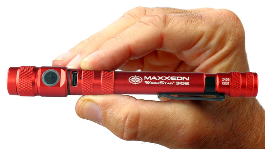 WorkStar® 362 Rechargeable LED Zoom Penlight/Inspection Light USB-C - RED