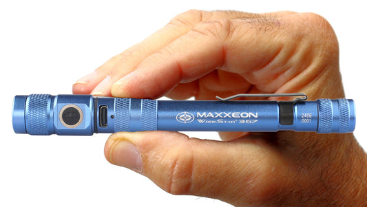 WorkStar® 367 Rechargeable LED Zoom Penlight/Inspection Light USB-C - BLUE