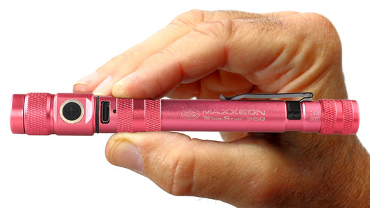 WorkStar® 368 Rechargeable LED Zoom Penlight/Inspection Light USB-C - PINK
