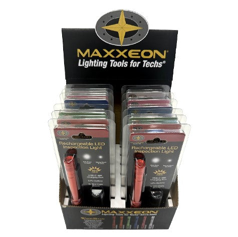 WorkStar® Mixed Display 12-Pack - Rechargeable Penlights USB-C