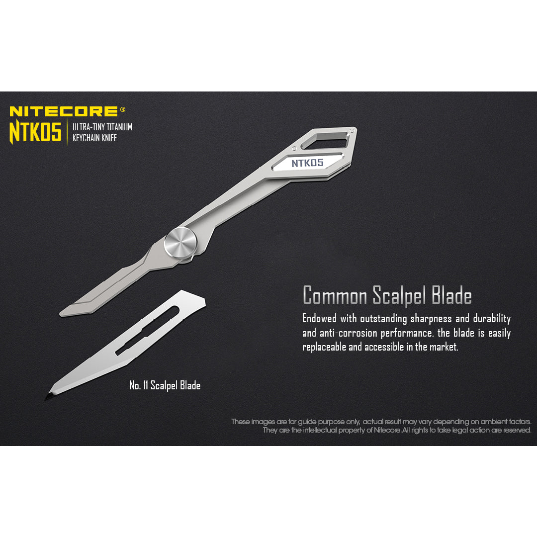 Nitecore NTK05 Titanium Folding Scalpel Keychain Knife