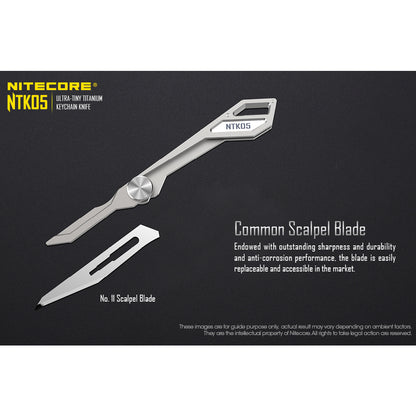 Nitecore NTK05 Titanium Folding Scalpel Keychain Knife