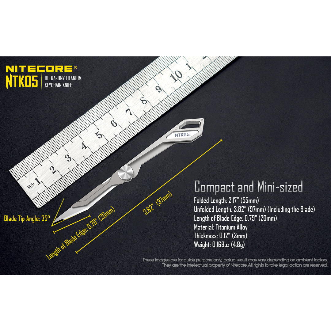 Nitecore NTK05 Titanium Folding Scalpel Keychain Knife