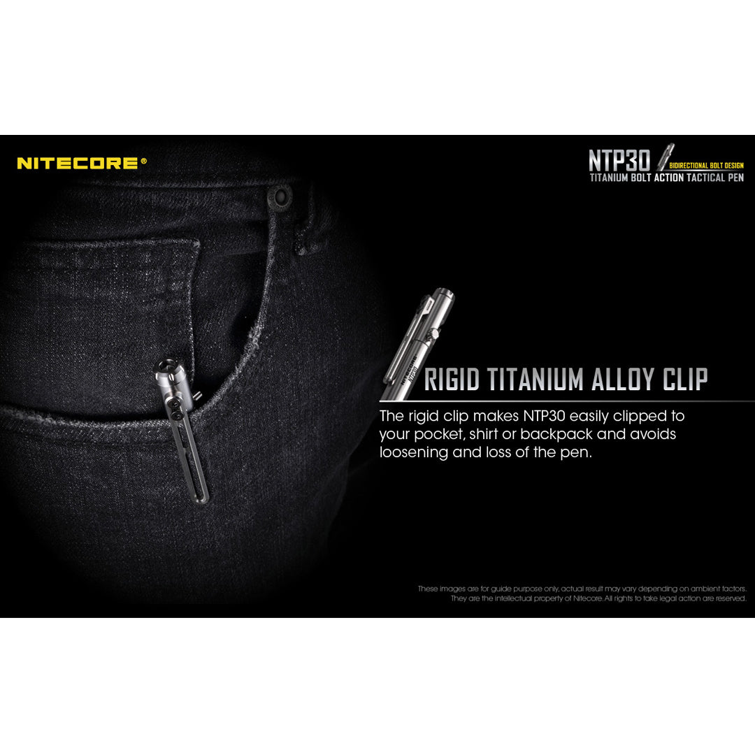 Nitecore NTP30 Titanium Bidirectional Bolt Action Tactical Pen