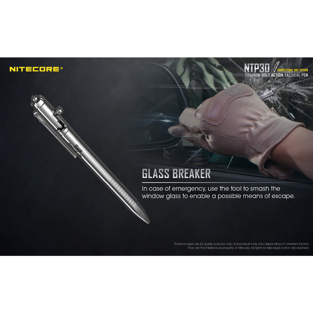 Nitecore NTP30 Titanium Bidirectional Bolt Action Tactical Pen