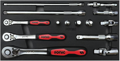 NEXT Ratchet and Extension Set, 1/4", 3/8", 1/2", 15-PC - Small SFS